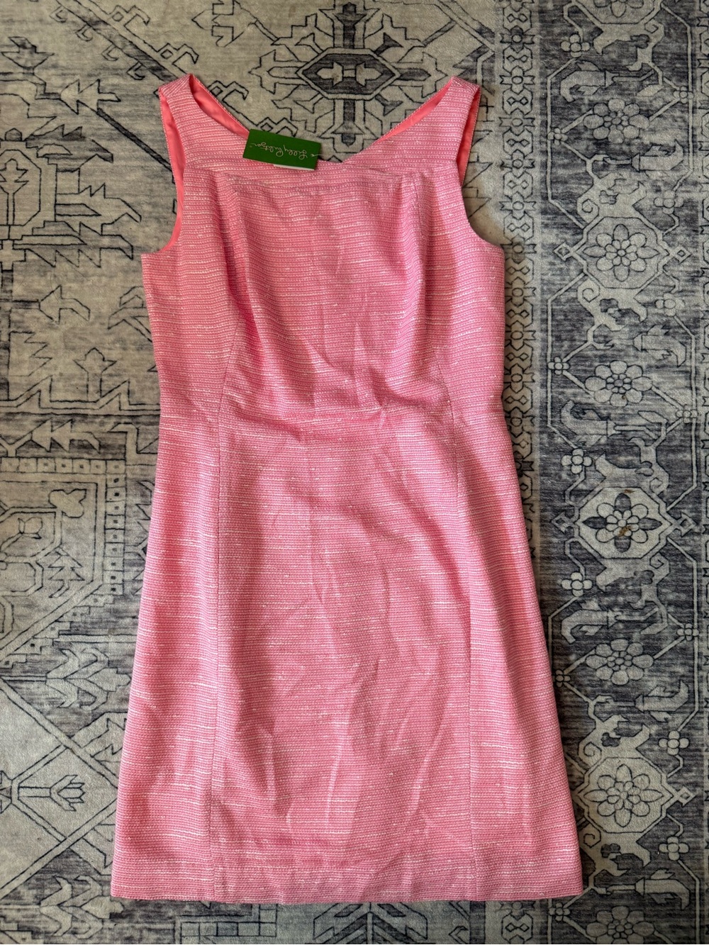NWT Lilly Pulitzer Sparkly Pink Swirly Boucle Patt Dress size 8 summer wedding